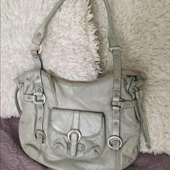 Michael Rome Italy gray leather bag - Picture 1 of 5